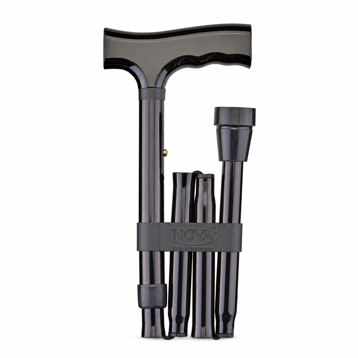 Folding Cane with Wood Grip Handle