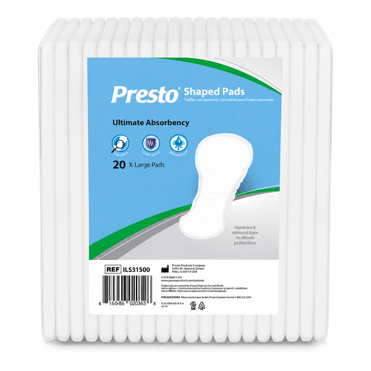 Presto Shaped Incontinence Pads