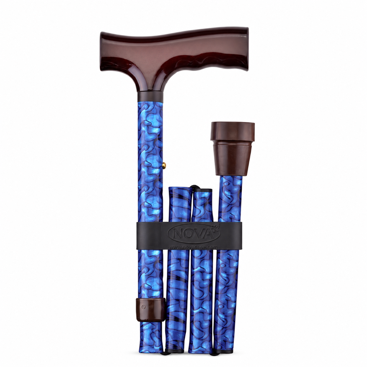 Folding Cane with Wood Grip Handle